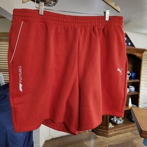 Puma Officially Licensed Formula 1  Fleece-lined Vibrant Orange Men's Shorts XXL